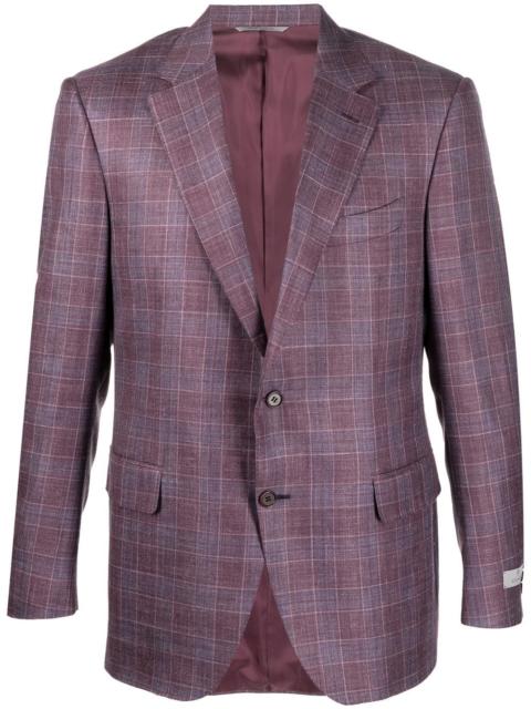 Canali plaid-check wool-silk blazer
