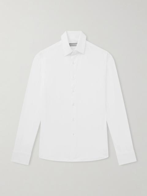 Canali Travel Slim-Fit Cutaway-Collar Stretch-Cotton Jersey Shirt