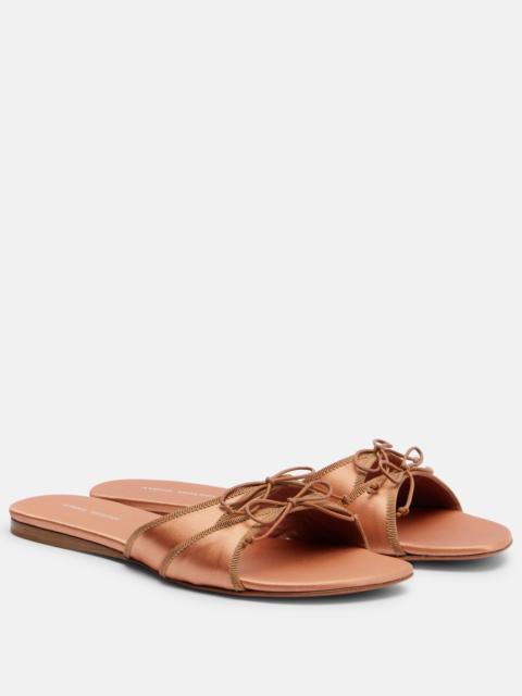 Amina Muaddi Eleonora bow-detail satin sandals