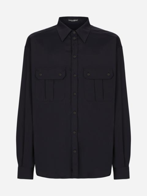 Technical fabric shirt with pockets