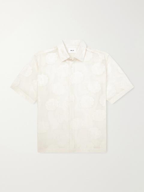 NN07 Freddy 50045 Floral-Embroidered Organic Cotton-Blend Shirt