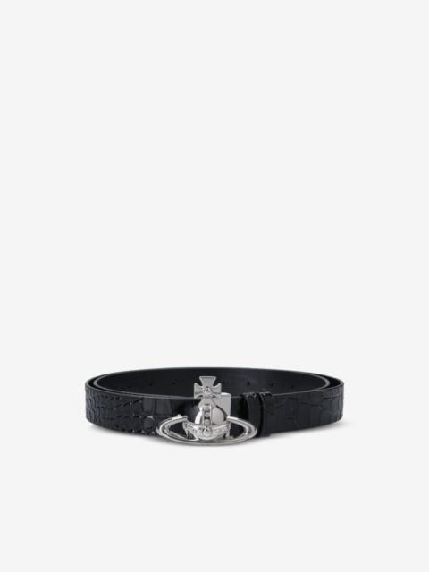 Vivienne Westwood Orb-plaque croc-effect belt