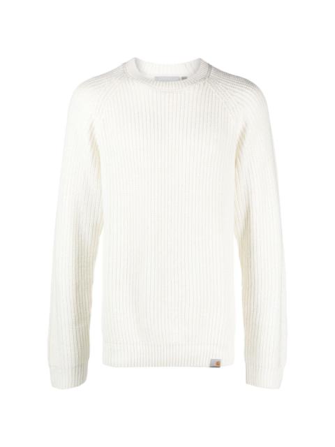 Forth logo-patch ribbed jumper