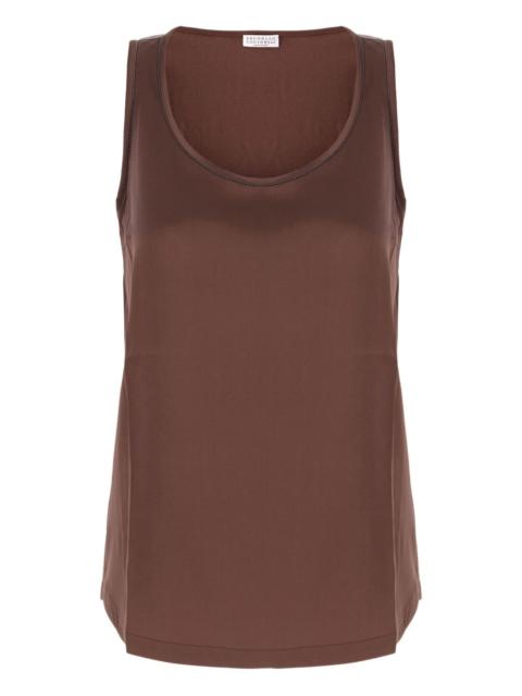 Brunello Cucinelli sequin-trimmed sleeveless top