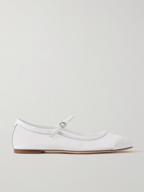Aeyde Uma Mesh And Leather Mary Jane Flats