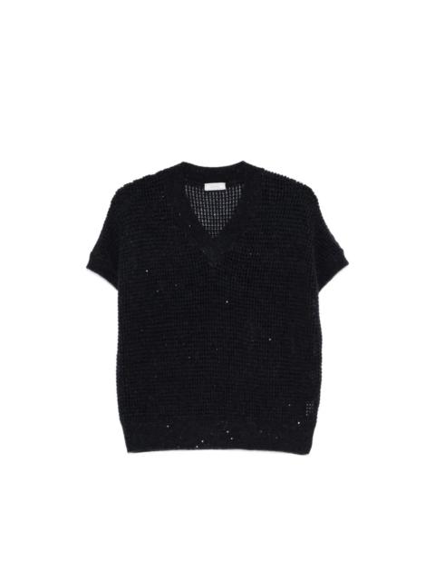 PESERICO EMBROIDERED SEQUIN SWEATER