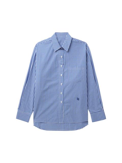 Tetris-appliquÃ© checkered shirt