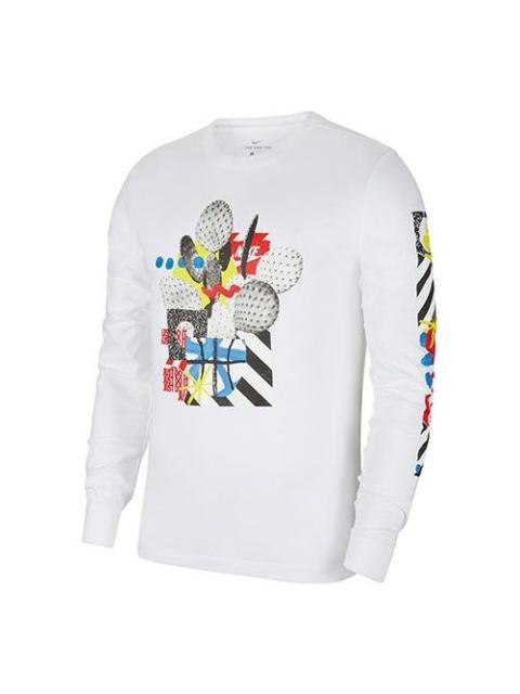 Nike Nike Sportswear Printing Casual Round Neck Long Sleeves White CV5043-100