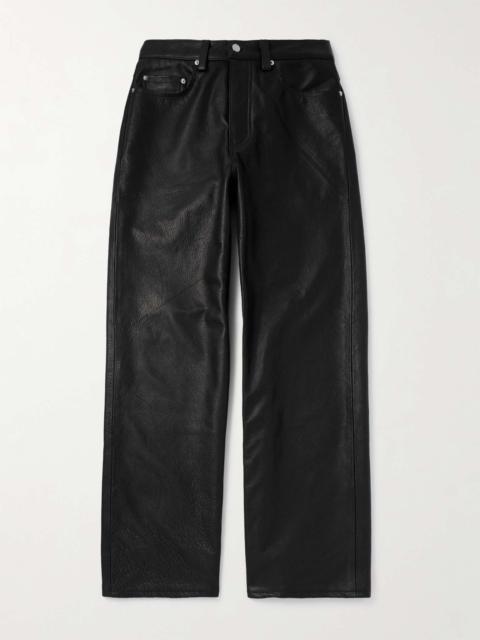 Straight-Leg Full-Grain Leather Trousers