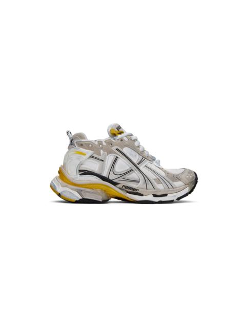 White & Yellow Runner Sneakers