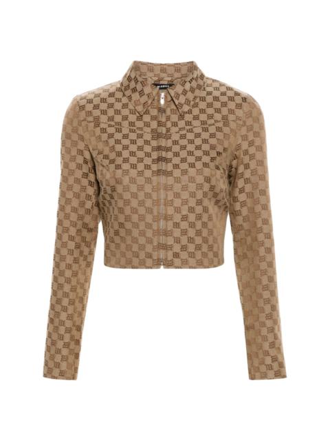 jacquard-monogram cropped jacket