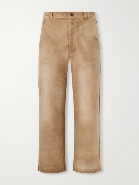 AURALEE Straight-Leg Garment-Dyed Cotton-Moleskin Trousers