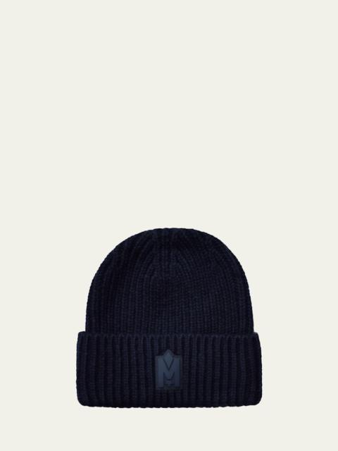 MACKAGE Jude Hand-Knit Logo Beanie with Ribbed Cuff