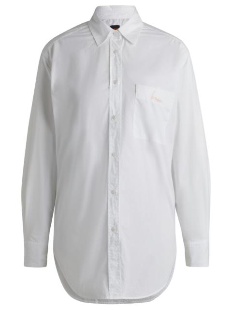 BOSS REGULAR-FIT BLOUSE IN COTTON POPLIN