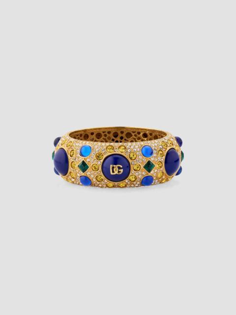 Dolce & Gabbana Women's Carretto Goldtone & Glass Crystal Bangle - Blue