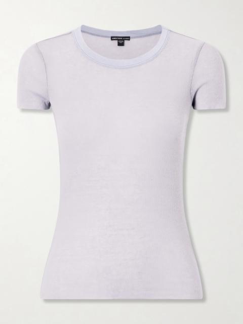 JAMES PERSE Ribbed Cotton And Cashmere-blend T-shirt
