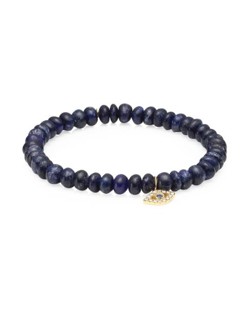 SYDNEY EVAN Women's Sapphire, Diamond & 14K Gold Rondelle Bezel Eye Bracelet