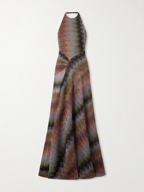 Missoni Metallic Crochet-knit Halterneck Maxi Dress