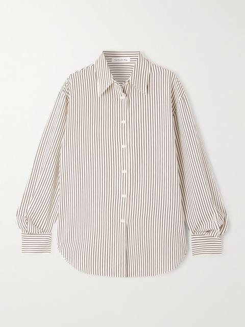 The Frankie Shop Peri Striped Lyocell-blend Twill Shirt