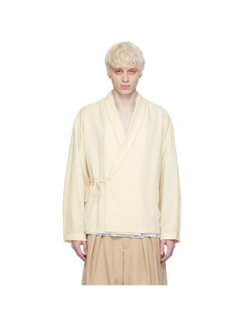 KING & TUCKFIELD Off-White Wrap Tie Shirt