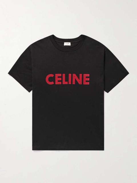 CELINE Logo-Print Cotton-Jersey T-Shirt