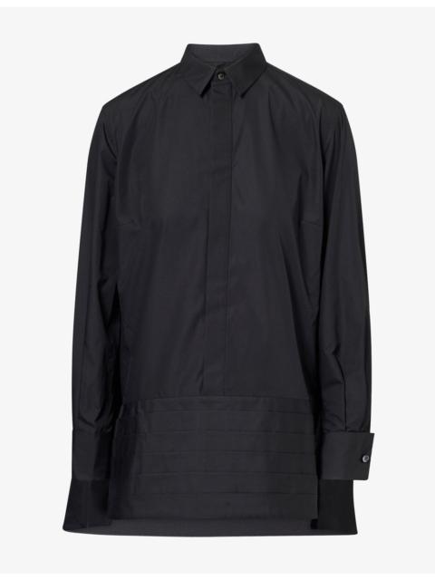 sacai Pleated Asymmetric Woven Mini Dress