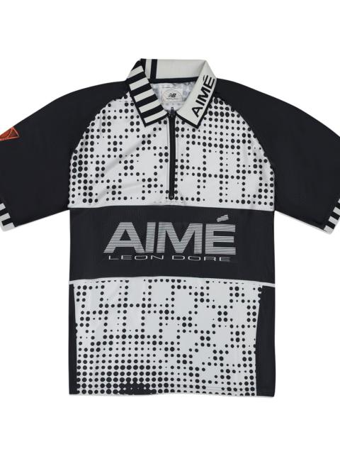 AIMÉ LEON DORE New Balance Zip Polo Shirt "Black / White" NB23CT010 BLACK WHITE