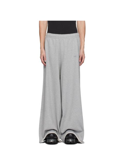 VETEMENTS Gray Embroidered-Logo Sweatpants