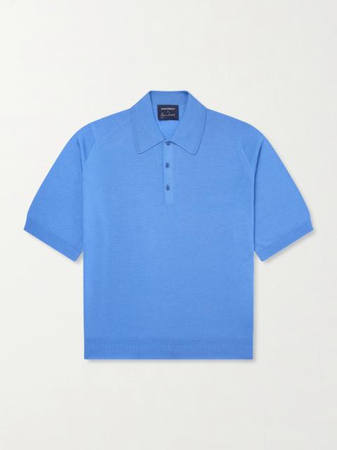 JOHN SMEDLEY Bill Nighy Merino Wool Polo T-Shirt