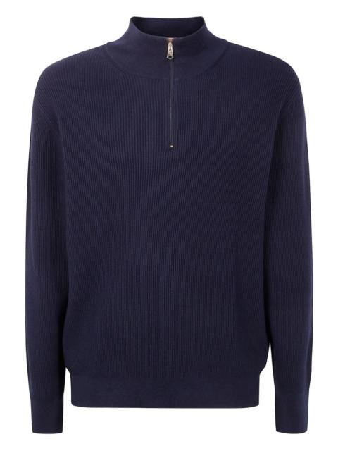 Paul Smith ribbed zip-neck sweater