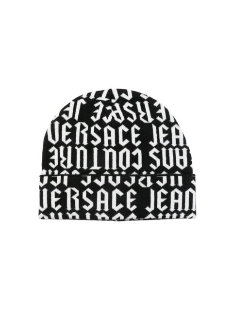 VERSACE JEANS COUTURE logo-jacquard beanie hat