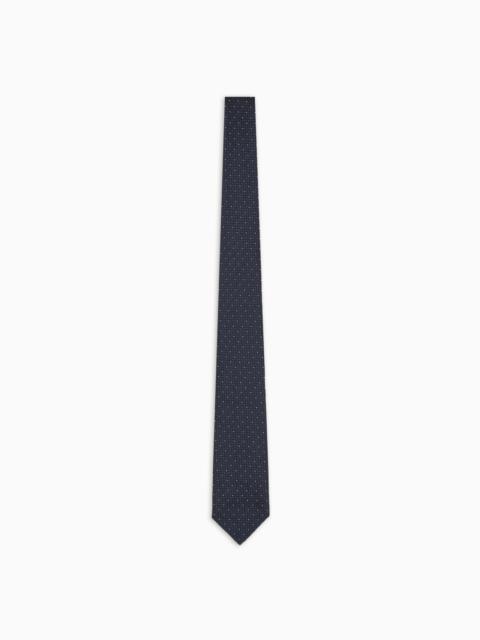 EMPORIO ARMANI PURE SILK TIE WITH JACQUARD MICRO-PATTERN