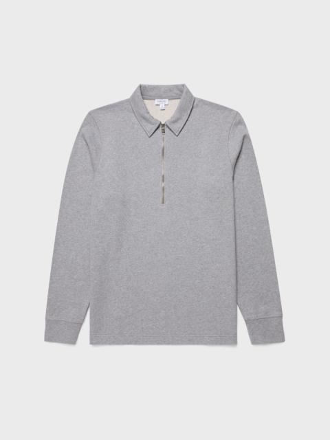 Sunspel Zip Polo Loopback Sweatshirt