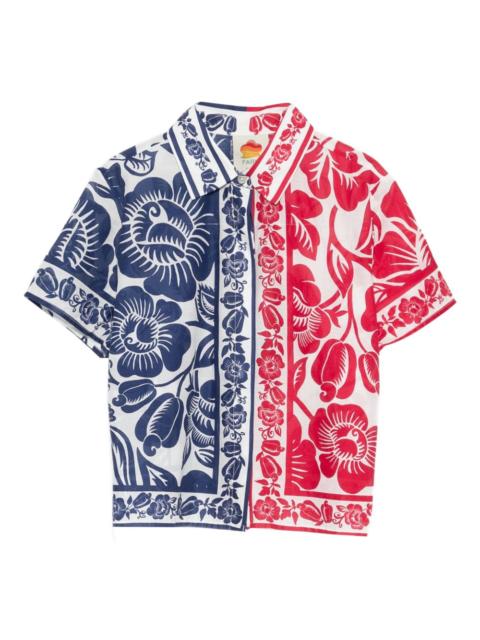 FARM RIO floral-print short-sleeve shirt