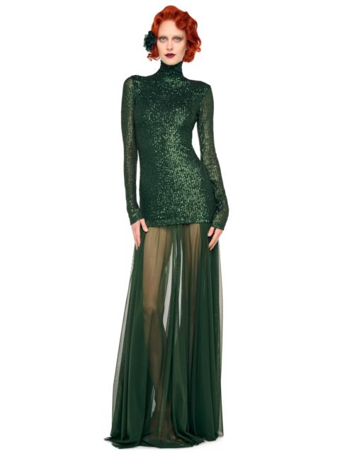 NORMA KAMALI LONG SLEEVE SLIM FIT TURTLENECK PICKLEBALL DRESS