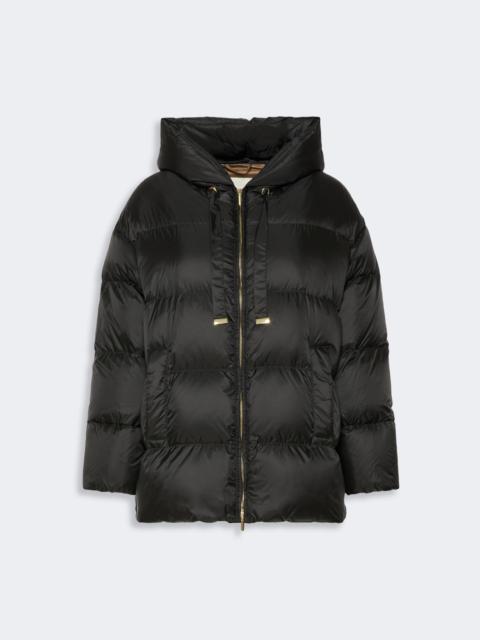 Max Mara NERINE Short roomy puffer jacket in water-repellent plain-weave fabric - BLACK