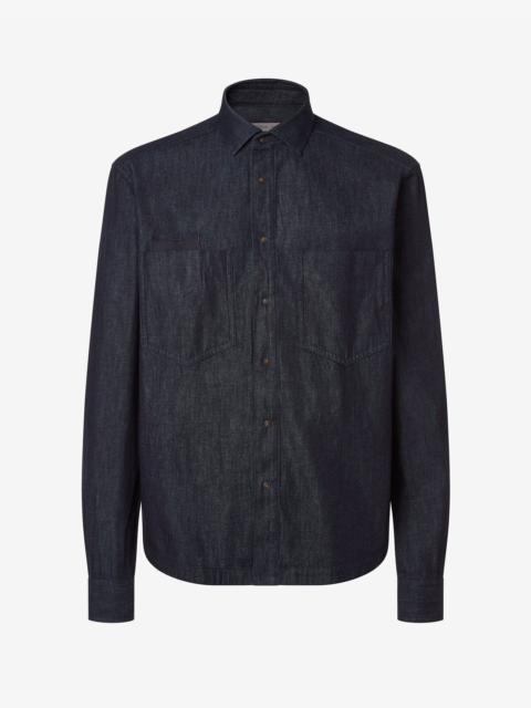 CORNELIANI Navy blue denim shirt