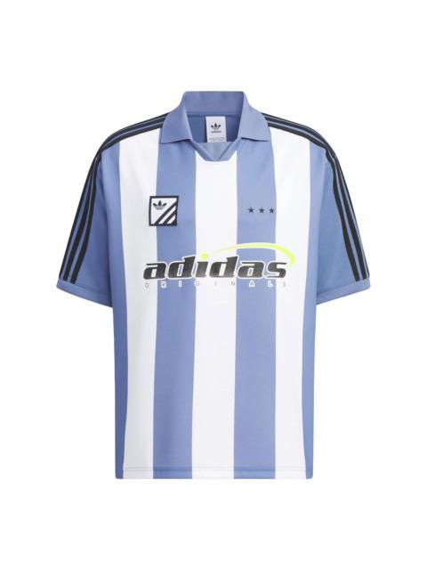 adidas adidas Trefoil Logo Play Football Graphic Polo Shirt Asia Sizing 'Blue White' IW6308