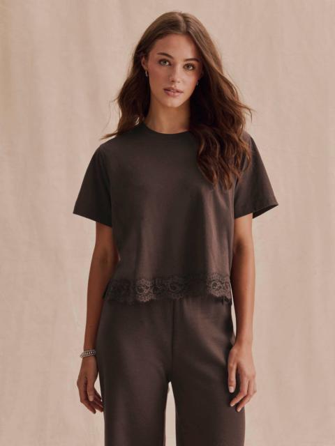 Splendid Lainey Lace Trim Short Sleeve Tee