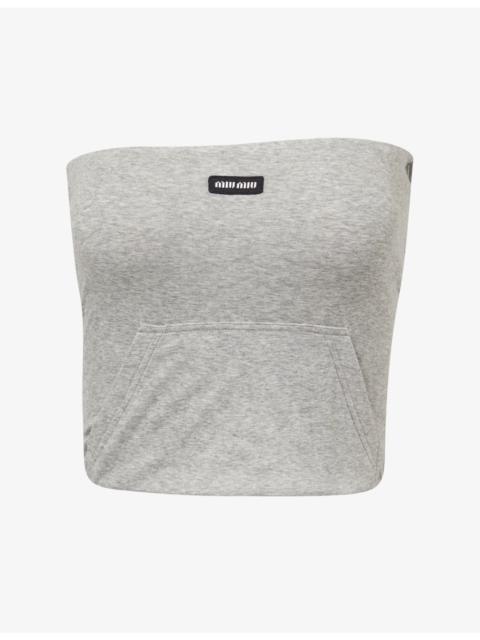 Miu Miu Costina Bandeau Cotton-Jersey Top