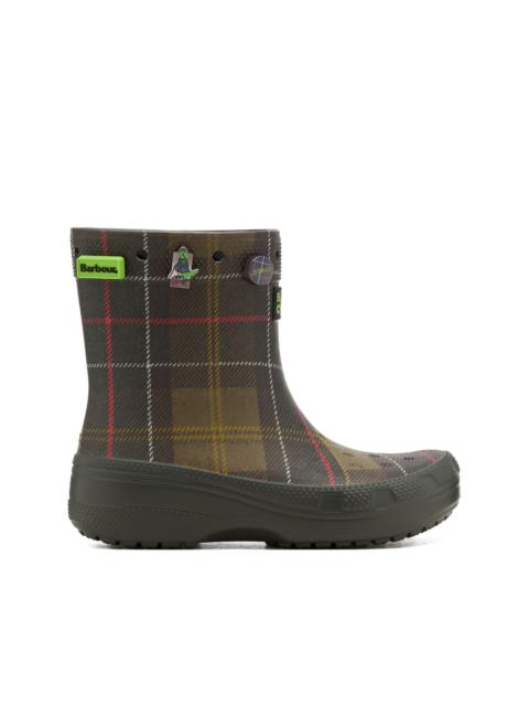 crocs x Barbour plaid boots
