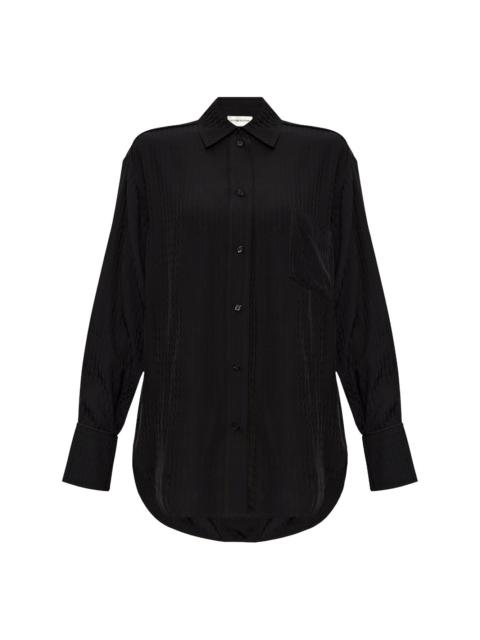 monogram-pattern button-down shirt