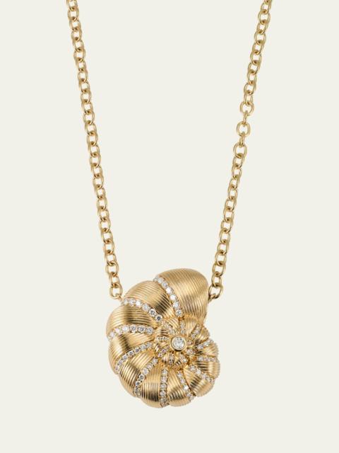 SYDNEY EVAN 14K Fluted Nautilus Shell Necklace