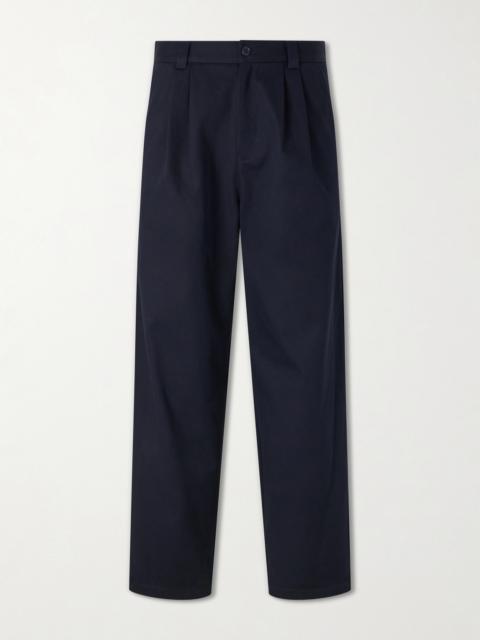 A.P.C. Ricky Straight-Leg Pleated Organic Cotton Trousers