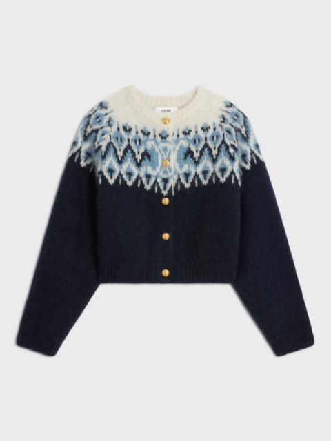 CELINE fair isle cardigan in mohair and silk