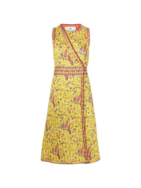 Etro quilted paisley-print midi dress