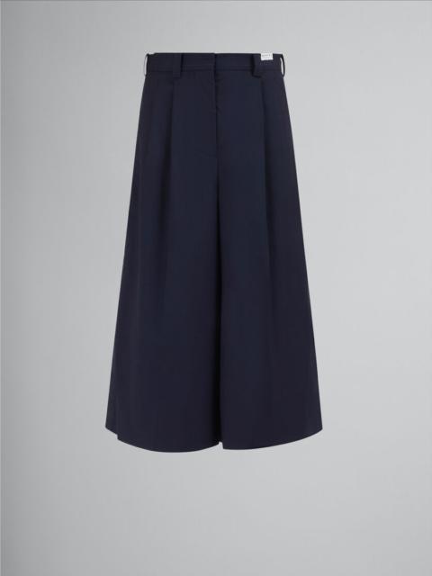 Marni CROPPED PANTS IN DARK BLUE TROPICAL WOOL