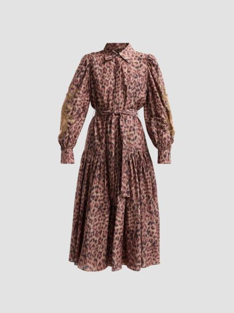 KOBI HALPERIN Women's Jordy Leopard Print Shirtdress - Dark Natural Multi