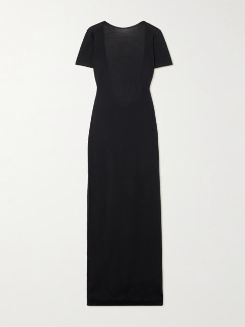 SAINT LAURENT Open-back Wool Maxi Dress