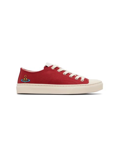 Vivienne Westwood Red Low Top Plimsoll Sneakers